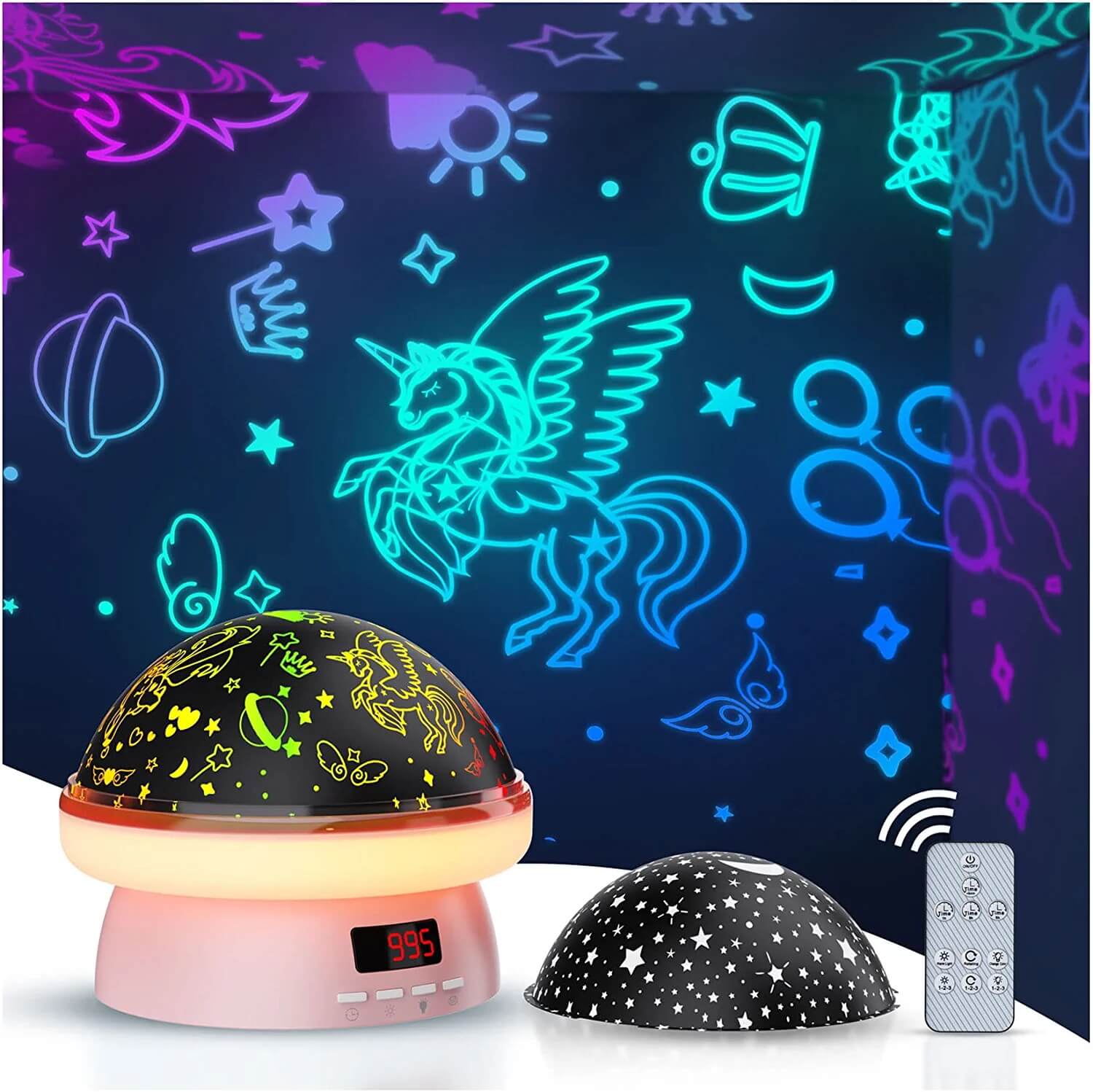 TEKFUN Toys for Girls, 3 in 1 Remote Control Night Light Star Projector Unicorn Gifts for Girls - Mytekfun