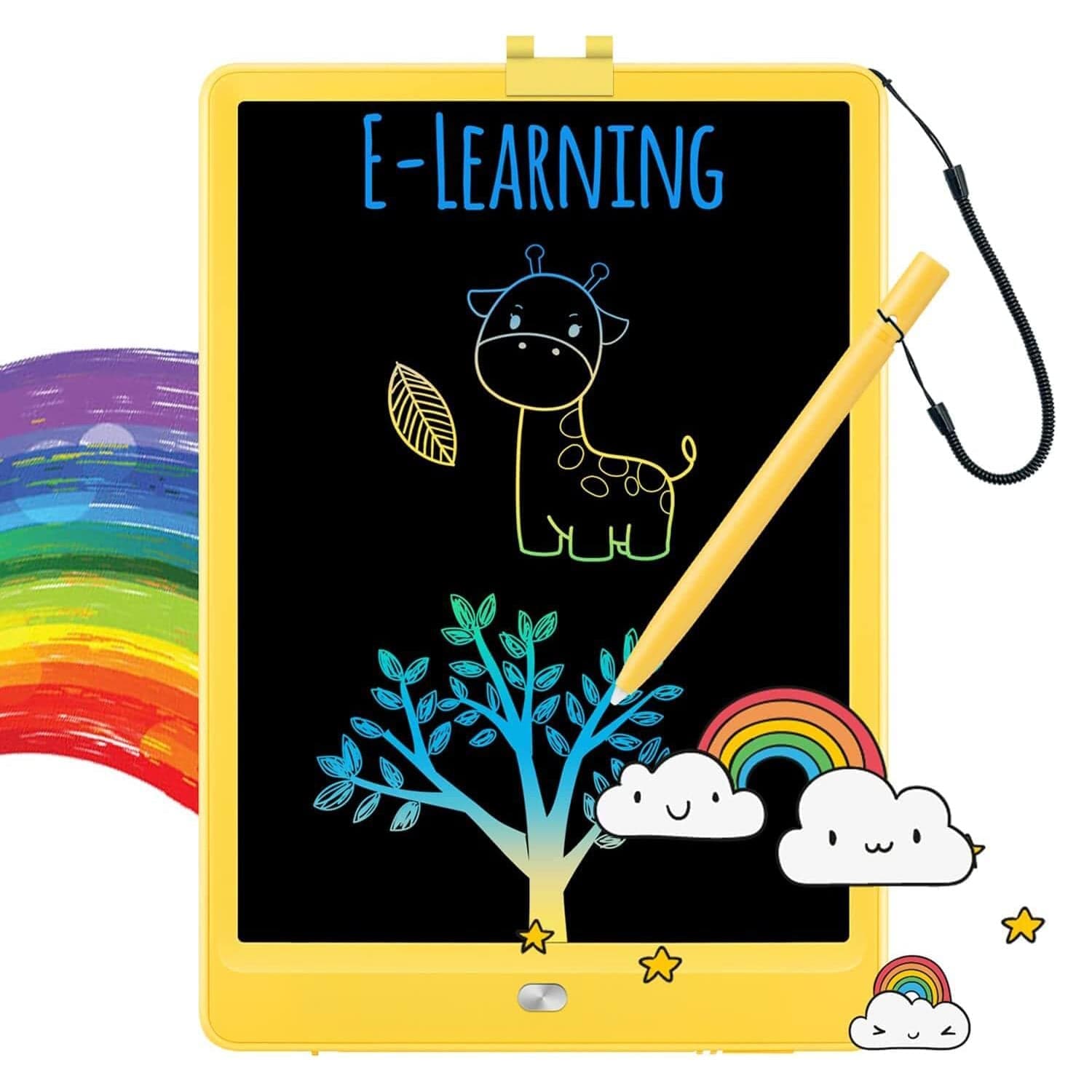 LCD Writing Tablet Kids Drawing Pad Doodle Board 12 inch Colorful Toddler Scribbler Board Erasable Light Drawing Board Educational and Learning Toys